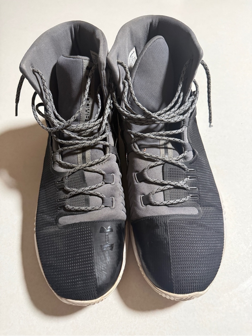 Under Armour Men’s Gray and Black High-Top Athletic Trainers
